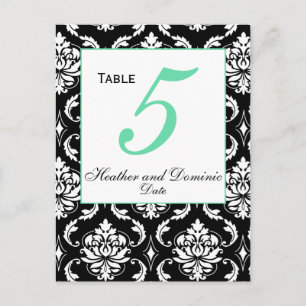 Numéros de table Mariage damassé élégants