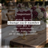 Numéros de table Mariage d'Hiver Hydrangea Bourgog