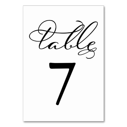 Numéros de Table | Mariage Élégant Calligraphié (Par défaut)