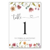 Numéros de table Mariage fleur sauvage (Dos)