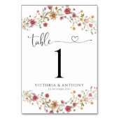 Numéros de table Mariage fleur sauvage (Dos)