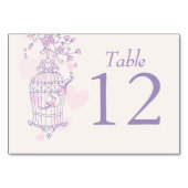 Numéros de table mariage rose violet Birdcage (Dos)