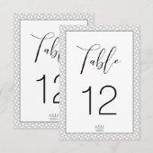 Numéros de table minimalistes noirs ID523 (Devant / Derrière)