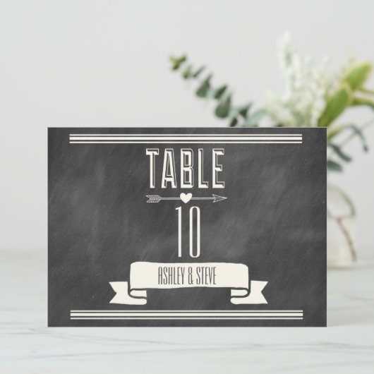 NUMÉROS DE TABLE MODERNES SUR ARDOISE (Debout devant)