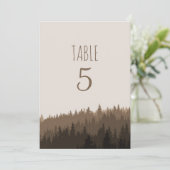 Numéros de table Montagne rustique en marron (Debout devant)