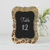 Numéros de table Motif léopard Pailleté or naturel (Debout devant)