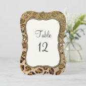 Numéros de table Motif léopard Pailleté or naturel (Debout devant)