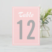 Numéros de table nautiques rose et gris Carte II (Debout devant)