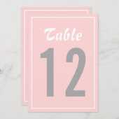 Numéros de table nautiques rose et gris Carte II (Devant / Derrière)
