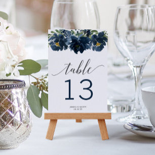 Numéros de table Navy Blue White Pumpkin Fall in L