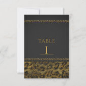 Numéros de table pailletés glamour chic léopard (Devant)