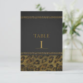 Numéros de table pailletés glamour chic léopard (Debout devant)
