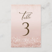 Numéros de table Pailletés Or Rose pour 60e Annive (Devant)
