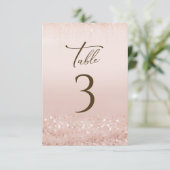 Numéros de table Pailletés Or Rose pour 60e Annive (Debout devant)