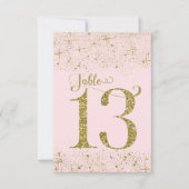 Numéros de table Pailletés Rose Doré N° 13 (Devant)