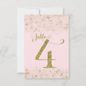 Numéros de table pailletés rose doré numéro 4 (Dos)