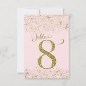 Numéros de table Pailletés Rose Doré Numéro 8 (Devant)