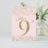 Numéros de table Pailletés Rose Doré Numéro 9 (Debout devant)