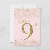 Numéros de table Pailletés Rose Doré Numéro 9 (Dos)