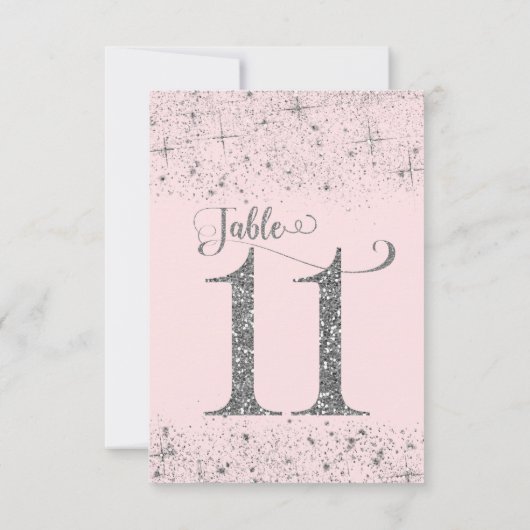 Numéros de table Pailletés Rose Fardé Argent Numér (Dos)