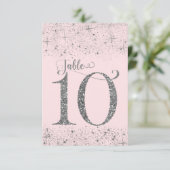 Numéros de table Pailletés Rose Fardé Argent Numér (Debout devant)