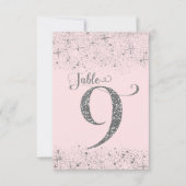 Numéros de table Pailletés Rose Fardé Argent Numér (Devant)