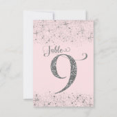 Numéros de table Pailletés Rose Fardé Argent Numér (Dos)