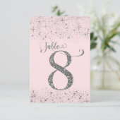 Numéros de table Pailletés Rose Fardé Argent Numér (Debout devant)