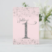 Numéros de Table Pailletés Rose Foncé Argent Numér (Debout devant)
