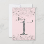 Numéros de Table Pailletés Rose Foncé Argent Numér (Dos)
