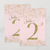 Numéros de table Pailletés Rose Gold N° 2 (Devant / Derrière)