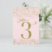 Numéros de table Pailletés Rose Gold N° 3 (Debout devant)