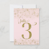 Numéros de table Pailletés Rose Gold N° 3 (Dos)