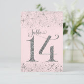 Numéros de table Pailletés Rose Rosé Argenté Numér (Debout devant)