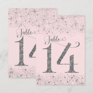 Numéros de table Pailletés Rose Rosé Argenté Numér