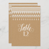 Numéros de table Papier Kraft Dentelle Vintage Rus (Devant / Derrière)