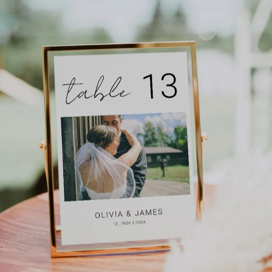 Numéros de table photo, numéros de table modernes,