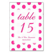 Numéros de table Pointe avec nom et date (Par défaut)