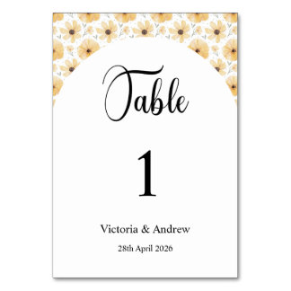 Numéros de table pour mariage