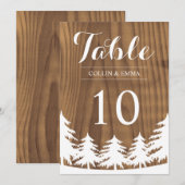 Numéros de table pour mariage forestier (Devant / Derrière)