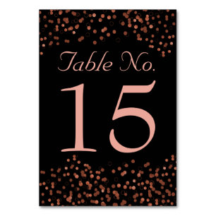 Numéros de table pour mariage Points Confetti Or