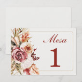 Numéros de Table pour Mariages (Devant / Derrière)