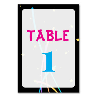 Numéros de table pour soirée Glow – Néon et amusan