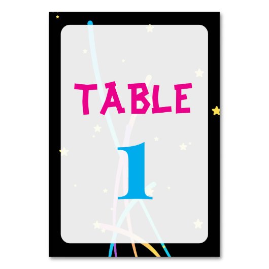 Numéros de table pour soirée Glow – Néon et amusan (Par défaut)