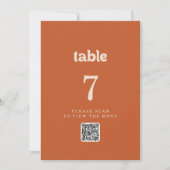 Numéros de table QR Code en terre cuite simple et  (Devant)