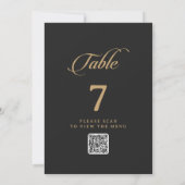 Numéros de table QR Code Noir et Or Classiques (Dos)