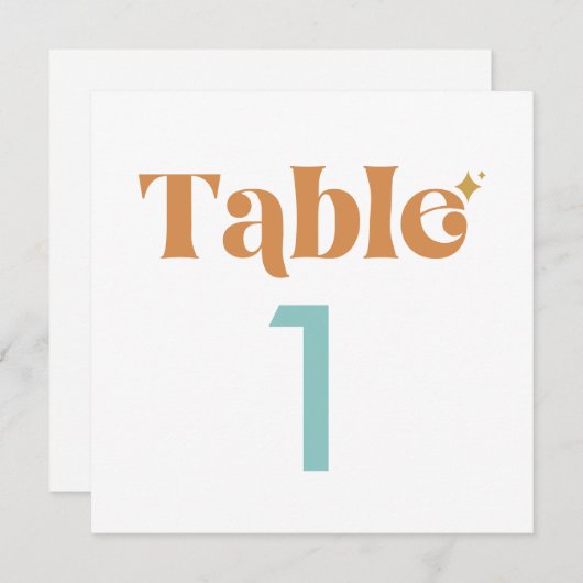 Numéros de table Rétro Modernes (Devant / Derrière)