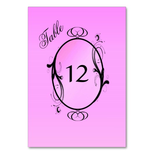 Numéros de table rose (Par défaut)