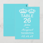 Numéros de table royale bleu (Devant / Derrière)