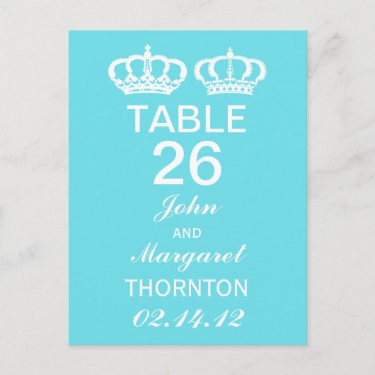 Numéros de table royale bleu (Devant)